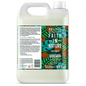 SLEVA 60% EXPIRACE Kanystr 5 litrů Faith in Nature přírodní šampon s kokosovým olejem
